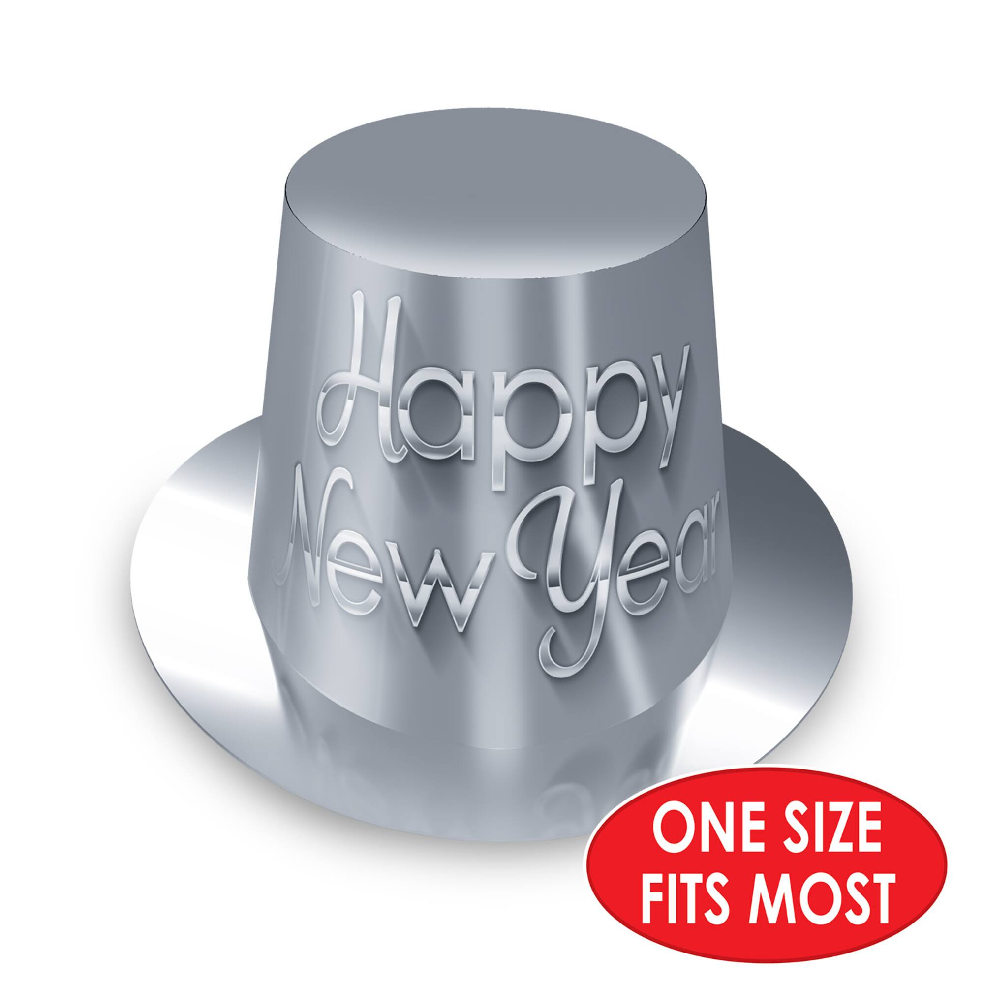 Beistle Adult Silver New Year Hi-Hats, 25ct.